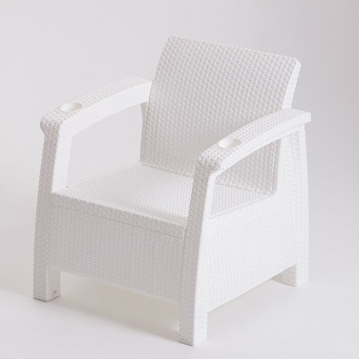 Набор садовой мебели: диван, 2 кресла, стол, белого цвета 9539553 - фотография № 4