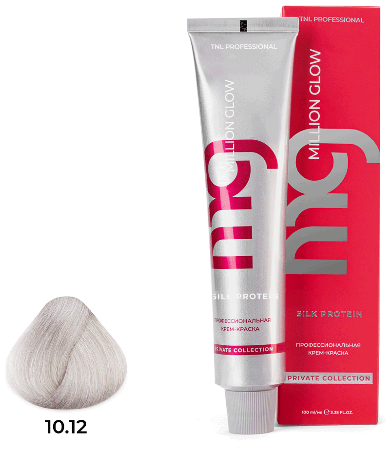 Крем-краска для волос TNL Million glow Private collection Silk protein 10.12 Платиновый блонд пепельно перламутровый 100 мл