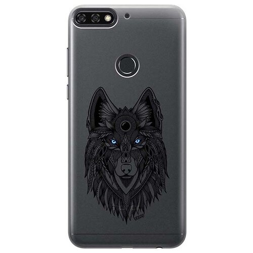 фото Ультратонкий силиконовый чехол-накладка для huawei y6 prime (2018) / honor 7c / 7a pro с 3d принтом "grand wolf" gosso