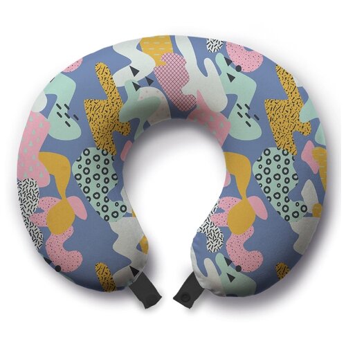 фото Подушка для шеи ambesonne разноцветные зверюшки, синий/оранжевый/розовый