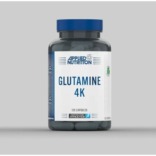 AN Аминокислота L-глютамин 4000 мг, 4K Glutamine, 120 Veggie Capsules applied nutrition l arginine 120 veggie caps