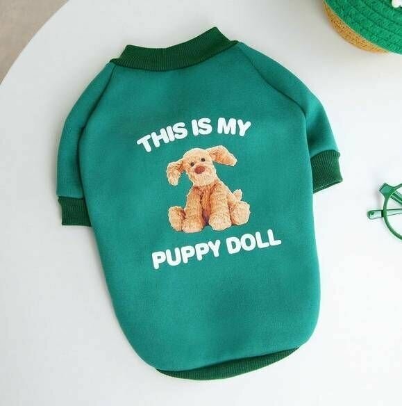 Толстовка для собак мелких пород "Puppy Doll" цвет зеленый, L (30 см) - фотография № 3