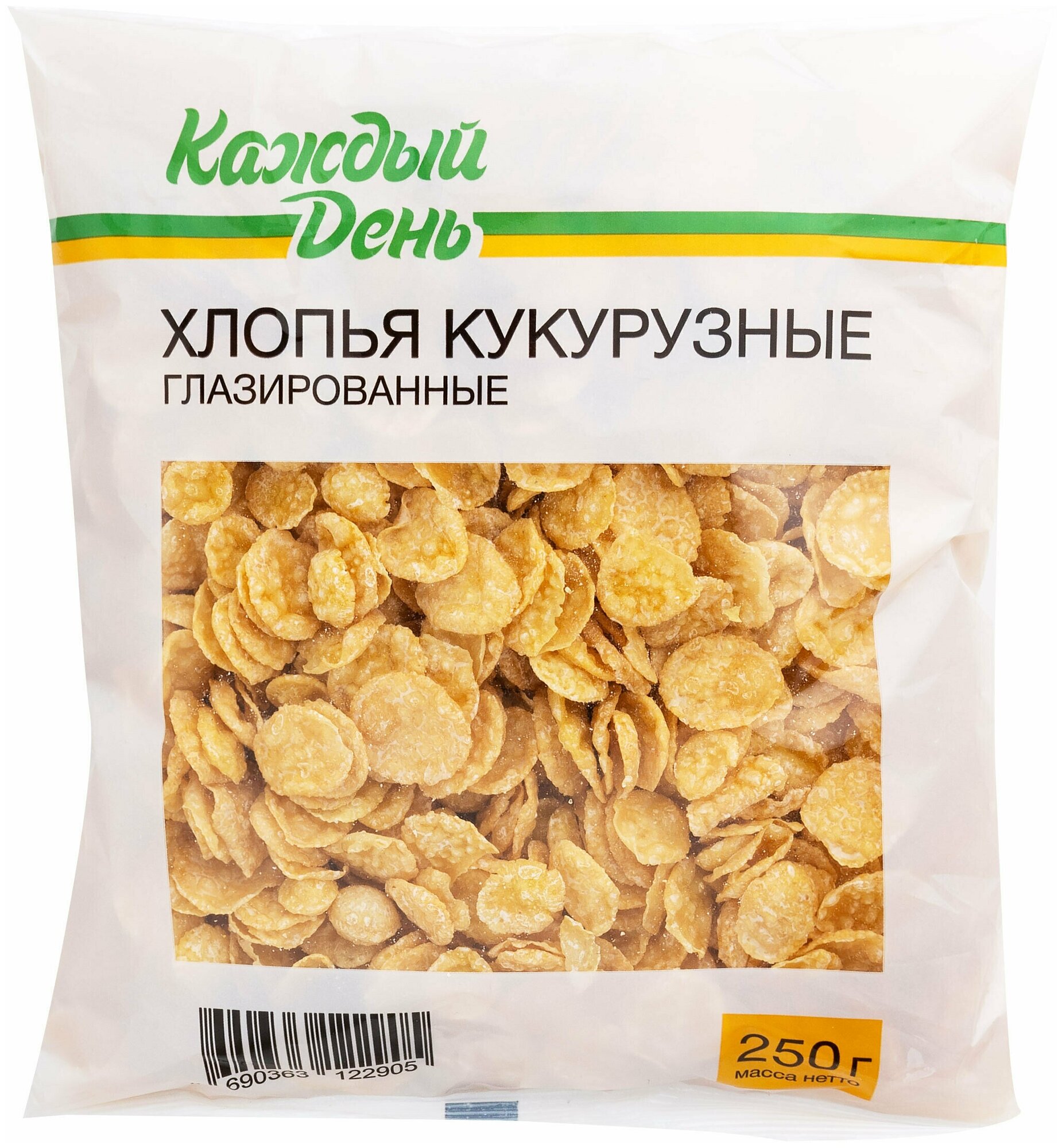 Хлопья кукурузные Каждый день глазированные, 250 г, 10 шт