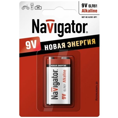 Батарейка Navigator 94 756 NBT-NE-6LR61-BP1 батарейки щелочные высокой мощности navigator c 94 754 nbt ne