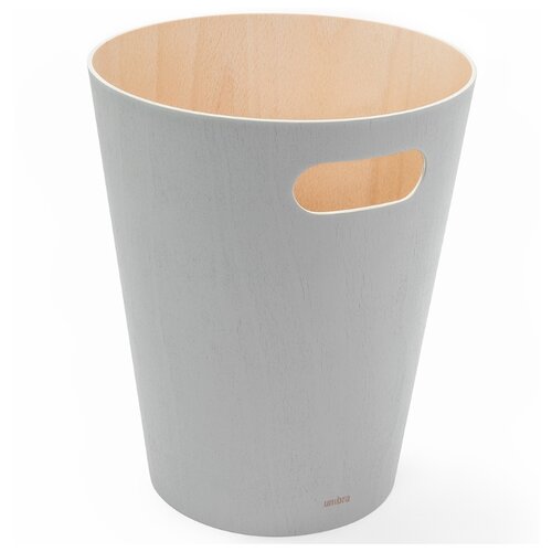 фото Корзина для мусора woodrow светло-серая umbra