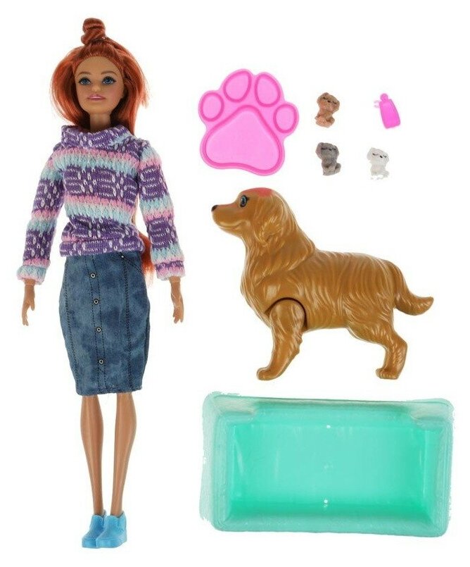 Кукла 29 см София, руки и ноги сгиб, акс, беременная собака (66001PET-PD-S-BB)