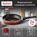 Сковорода Tefal Luminens 04224124, диаметр 24 см, с индикатором температуры, глубокая, с антипригарным покрытием, для газовых, электрических и индукционных плит