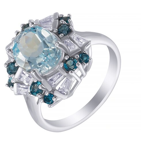 фото Element47 кольцо из серебра 925 пробы с топазами и топазами лондон r-05000-88-s02_ko_bt_lt_001_wg, размер 17
