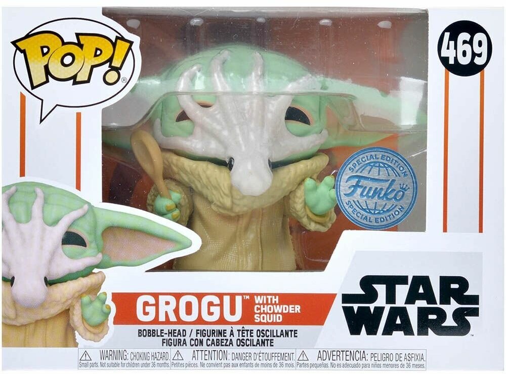 Фигурка Funko POP! Bobble Star Wars Mandalorian Grogu with Chowder Squid (Exc) 54528