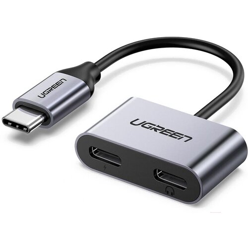 Разветвитель Ugreen CM232 (60165) USB-C One-Two Converter серый адаптер ugreen us280 50568 usb a male to usb c female adapter цвет черный