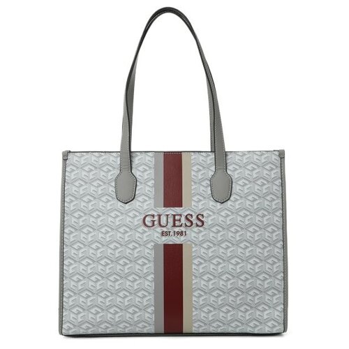 Сумка тоут GUESS, серый сумка сэтчел guess isidora girlfriend кремовый