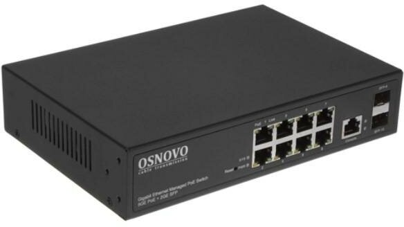 Коммутатор Osnovo SW-80802/I(Port 90W, 300W) управляемый