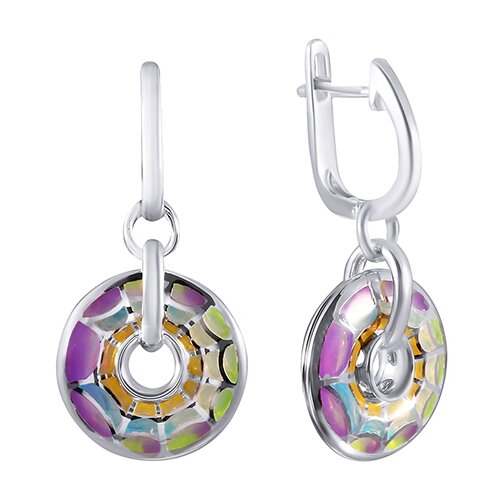 Серьги ELEMENT47 из серебра 925 пробы с эмалью