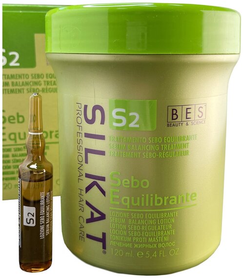 BES cеборегулирующий лосьон SILKAT S2 для жирных волос pH 6.5, 12*10 мл