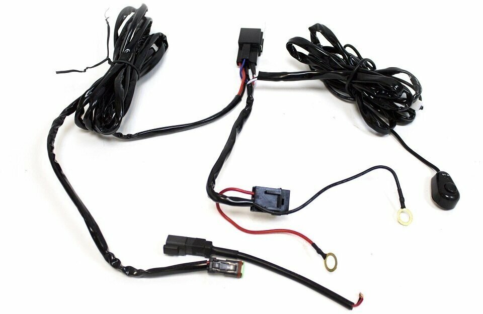 Комплект проводки для подключения 1 дополнительной LED-фары (с кнопкой / реле 40А) (redBTR) 804010