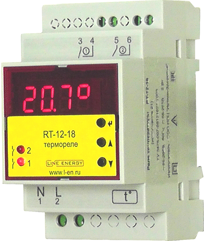 Температурное реле Line Energy RT-12-18 + датчик TD-125-25
