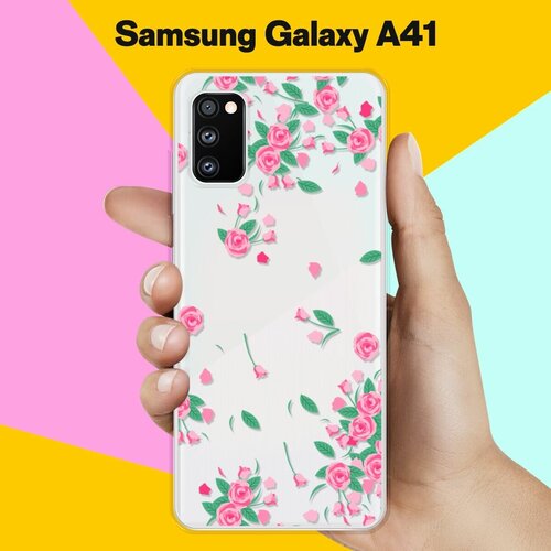 Силиконовый чехол Розочки на Samsung Galaxy A41 силиконовый чехол котики на samsung galaxy a41