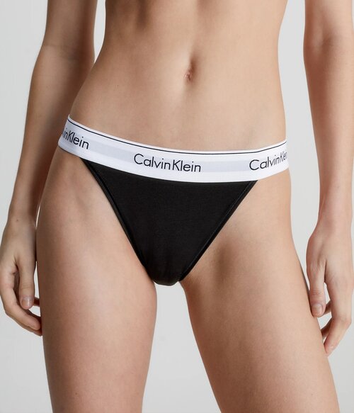 Трусы  танга CALVIN KLEIN, средняя посадка, размер L, черный