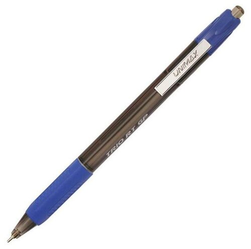 Ручка шариковая автоматическая Unimax Glide Trio RT GP Steel (0.5мм, синий цвет чернил, масляная основа) 50шт.