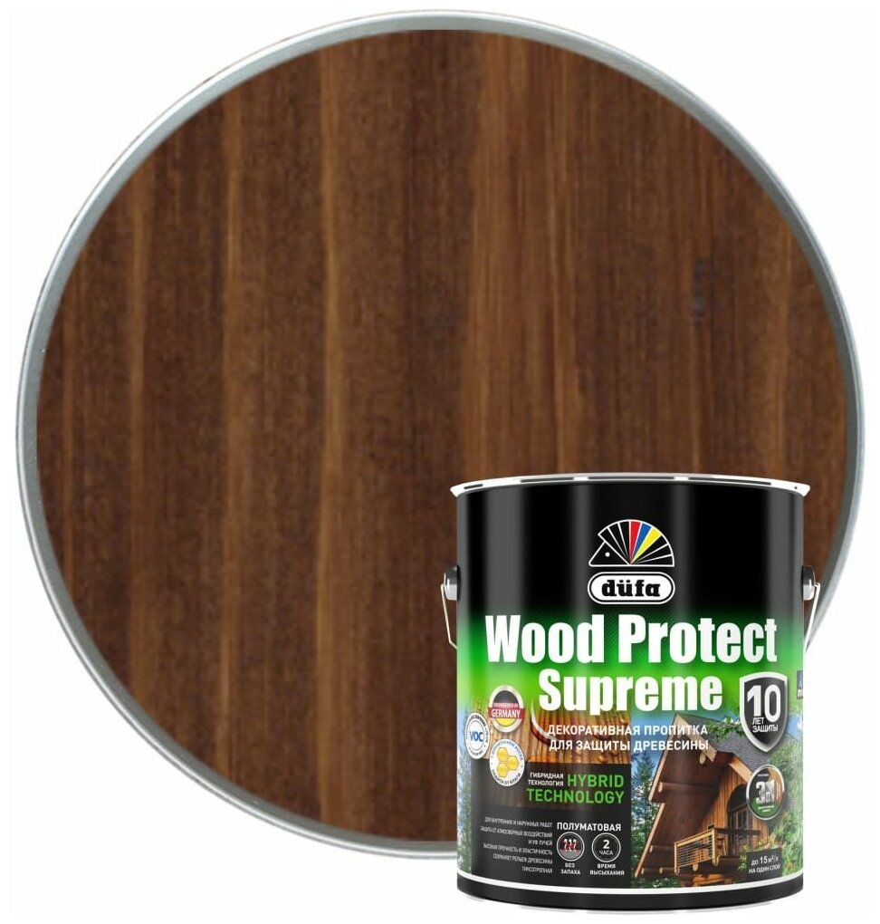 Пропитка Wood Protect Supreme тик 075 л Dufa МП00-008528