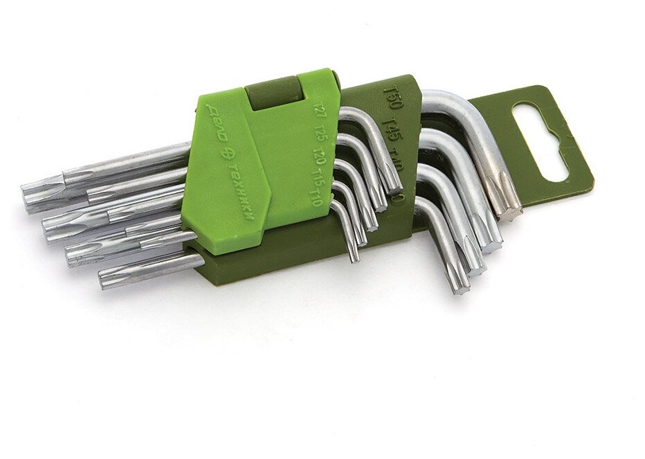 Набор ключей TORX ДелоТехники Т10-50, короткие, 9 предметов