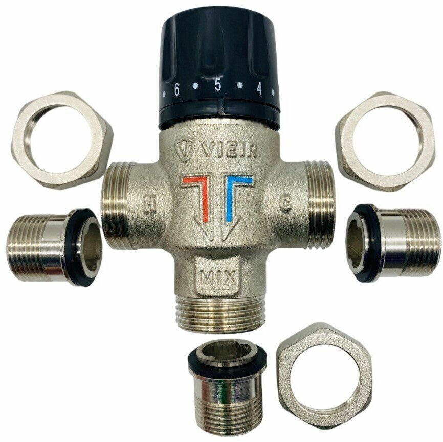 Термостатическийесительный клапан 3/4"НР/ 35-60°C ViEiR арт VR251