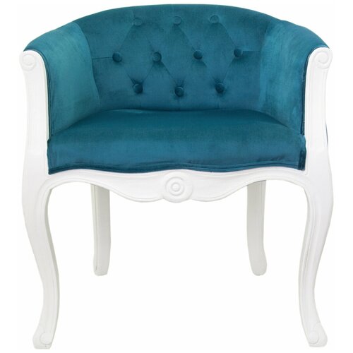 Низкое кресло, стул-кресло со спинкой MAK-interior, Kandy Blue+white, кресло с подлокотниками, дизайнерский, интерьерный и обеденный для кухни, спальни и офиса, гостиной комнаты и детской, кабинета, ресторана, кафе, велюр, 61х60х70 см