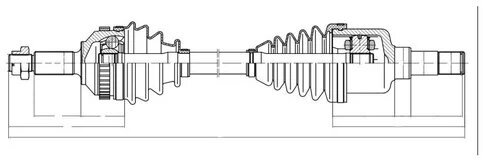 Полуось передняя левая 23x681x49 DACIA: LOGAN 04- LOGAN MCV 07- Patron PDS0219