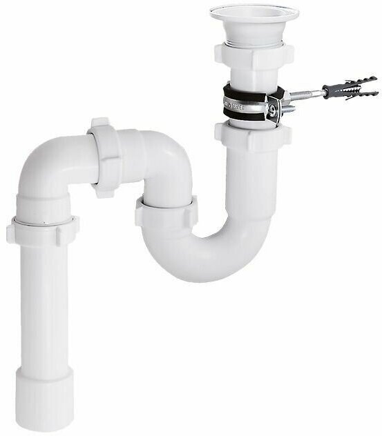 фото Сифон разрыв струи мойка прямоточный, 1 1/2"х40, трубка 195мм, Dn 40/50, орио RS-4108, D70мм