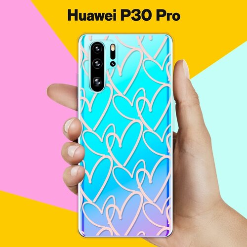Силиконовый чехол Сердца на Huawei P30 Pro силиконовый чехол ананас на huawei p30 pro