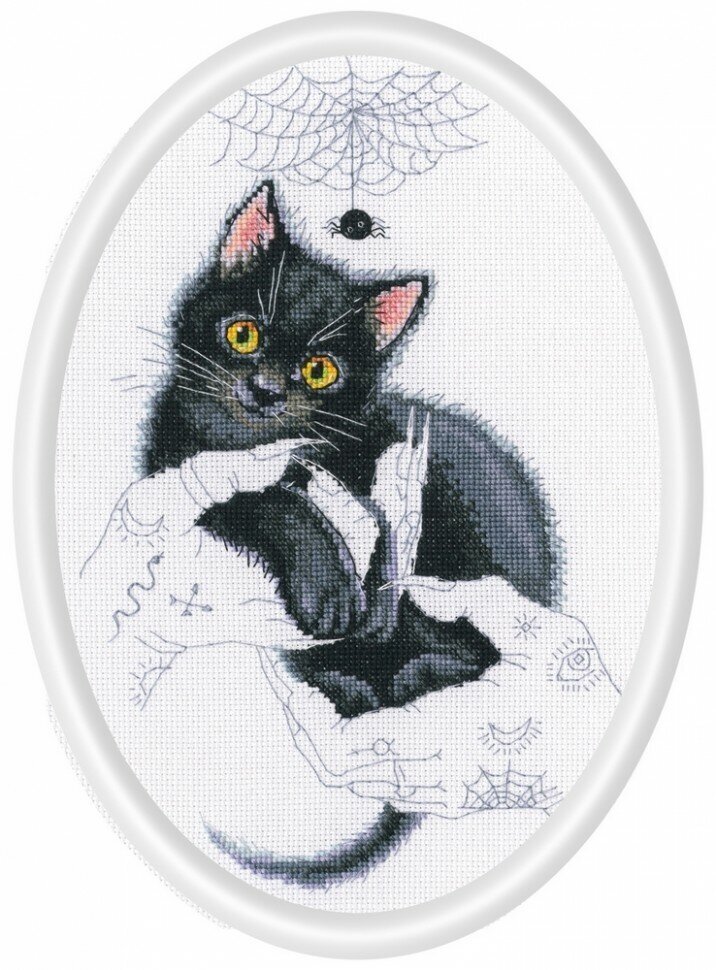 Кошачья магия #M905 РТО Набор для вышивания 16.5 х 25 см Счетный крест