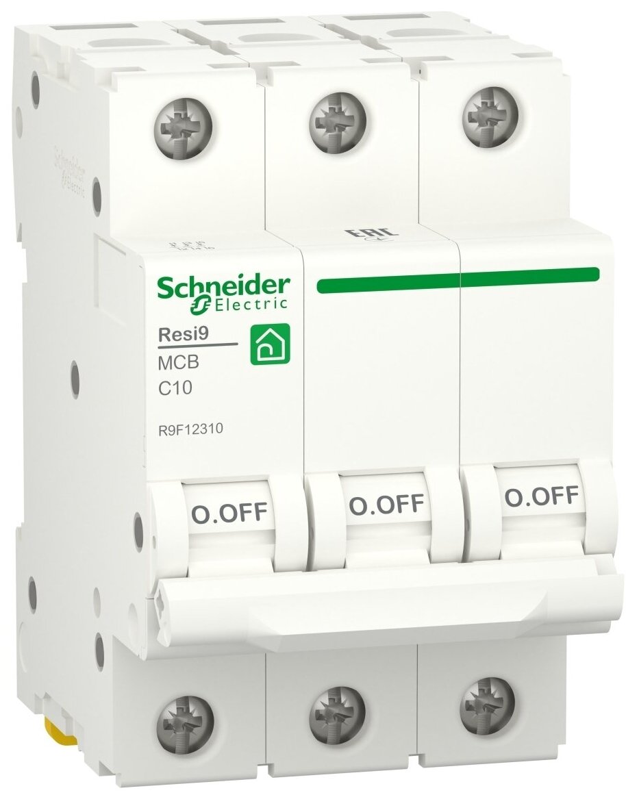 Schneider Electric Выключатель автоматический RESI9 (АВ) С 10А 3P 6000А SchE R9F12310