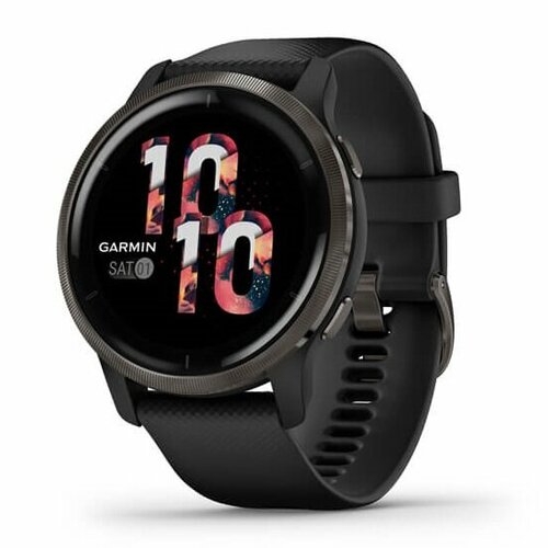 Умные часы Garmin Venu 2 Slate Stainless Steel Bezel with Black Case and Silicone Band 010-02430-11 4029000₽