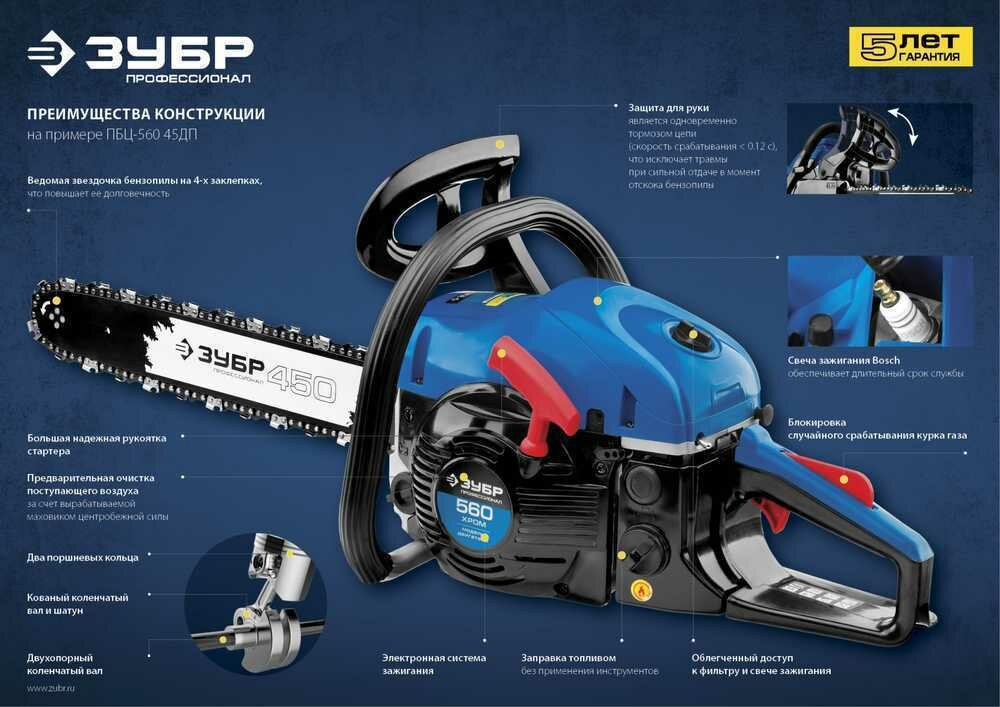 Бензопила ЗУБР - фото №17
