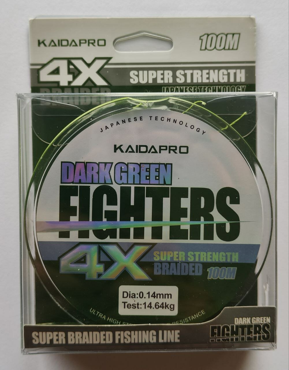 Плетеный шнур FIGHTERS 4X KAIDAPRO dark green 100m 0,14 мм 14,64кг