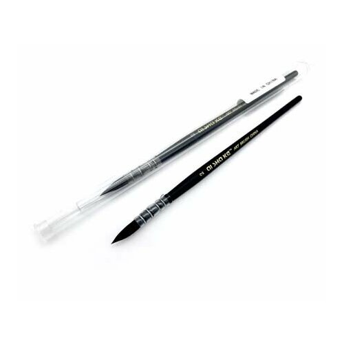 Кисть Белка Микс №2 AS-2 круглая, профессиональная, для акварели, черная ручка, в пластиковой колб
