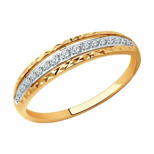 фото Кольцо, золото, 585 проба, фианит, размер 18 diamant-online