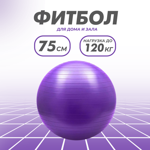 фото Фитбол solmax, гимнастический, 75 см, фиолетовый, без насоса