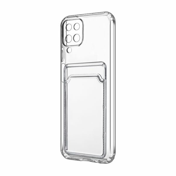 Чехол силиконовый с картхолдером для Samsung Galaxy A12 прозрачный