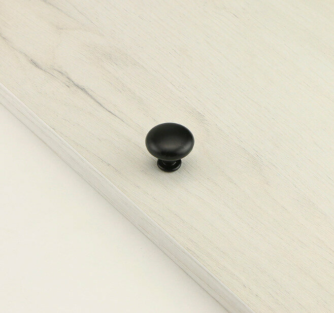 Ручка-кнопка мебельная черная - фотография № 3