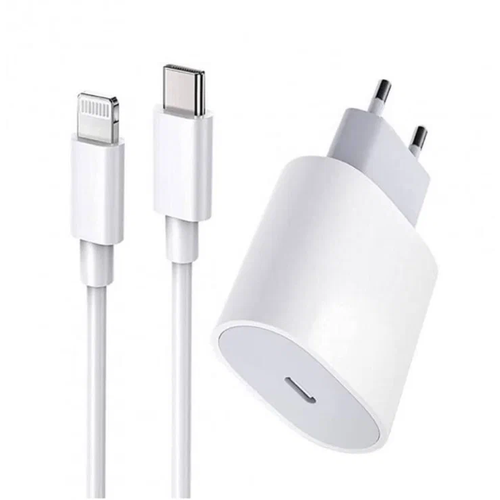 Сетевое зарядное устройство для apple iphone / Сетевой адаптер USB- C 20 W + Кабель Type- C - Lightning