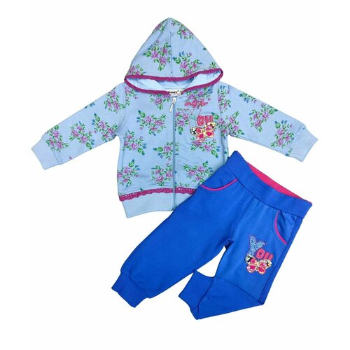 Комплект одежды WANEX, олимпийка и брюки, повседневный стиль, размер 98, розовый, голубой
