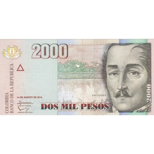Колумбия 2000 песо 2014 г. банкнота колумбия 2000 песо 2016 года