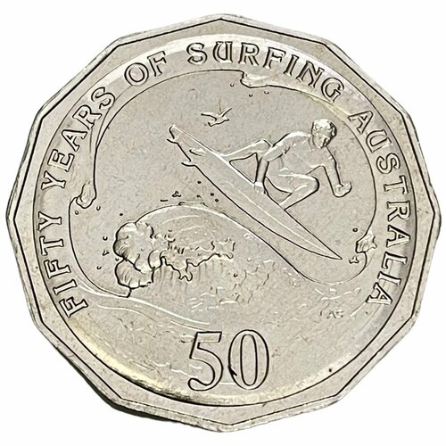 Австралия 50 центов 2013 г. (50 лет австралийскому сёрфингу)