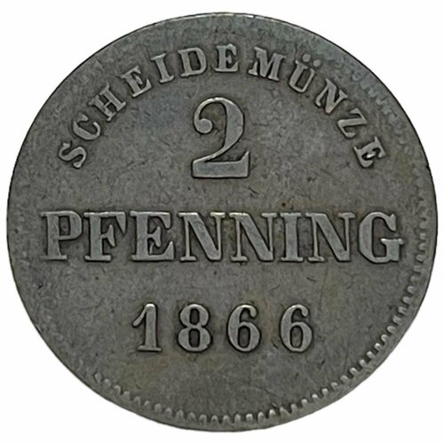 Германия, Бавария 2 пфеннинга 1866 г.