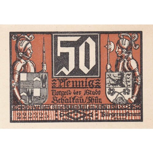 Германия (Веймарская Республика) Шалькау 50 пфеннигов 1921 г. (№3) германия веймарская республика брауншвейг 50 пфеннигов 1921 г 3