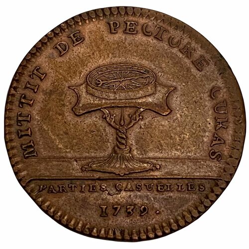 Франция, жетон Компас на ноге 1739 г. (Людовик XV) франция жетон компас на ноге 1739 г людовик xv