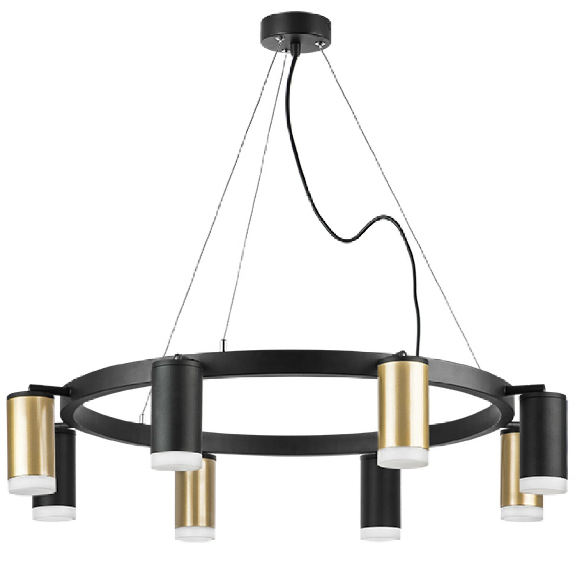 Lightstar LR0184043740 Люстра RULLO 8х50W GU10 черный/золото (571018+214440-4+214437-4+202430-8)
