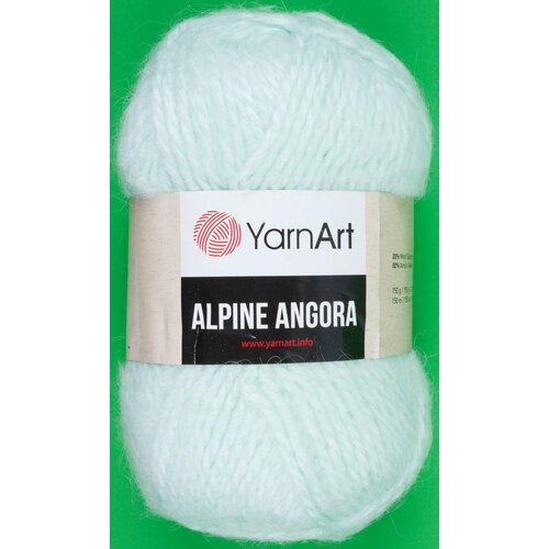 пряжа yarnart alpine angora молочный 332 20%шерсть 80% акрил 150м 150г 3шт Пряжа Yarnart Alpine angora мята (344), 20%шерсть/80% акрил, 150м, 150г, 3шт