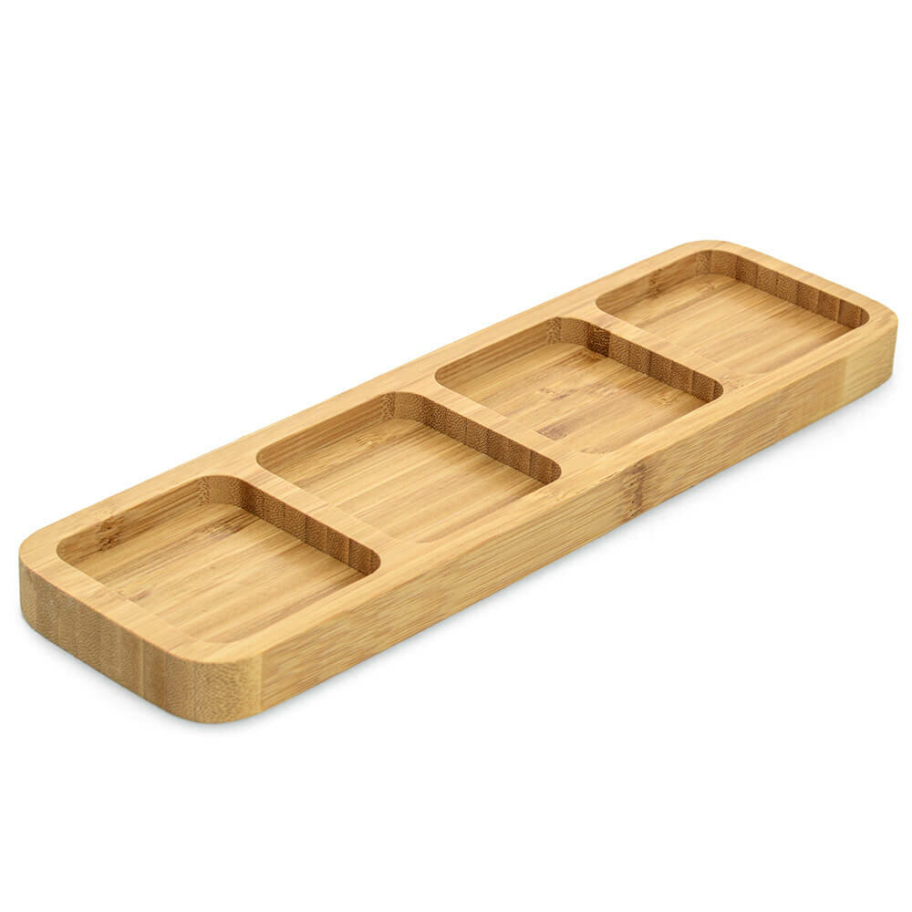 фото Менажница бамбук 4 секции 33 х 10 х1.7 см